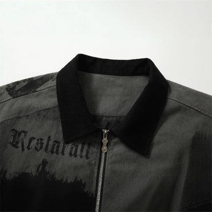 Gothic Art Patchwork Zip Jacket