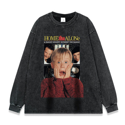 ホーム・アローン フォトプリント ロングスリーブTシャツ フロントデザイン ヴィンテージ加工 High land