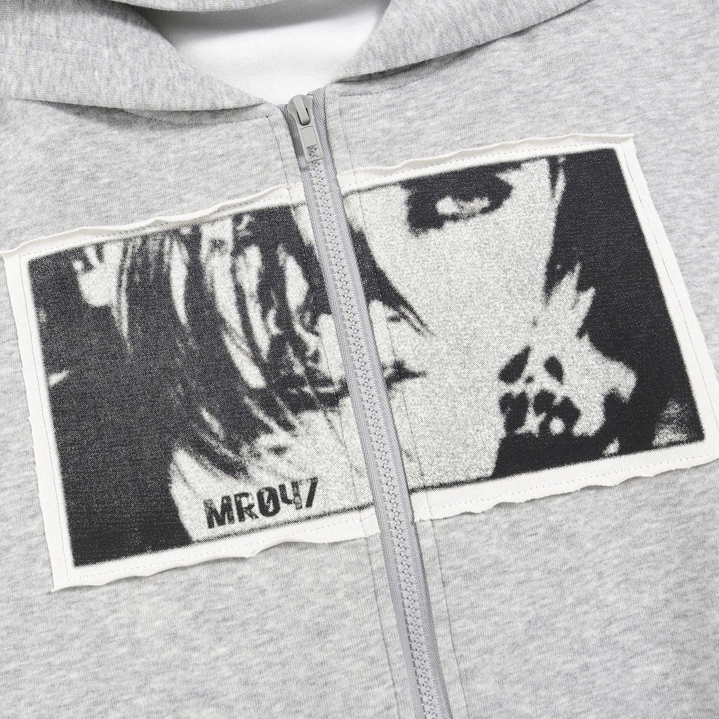 Graphic Photo Print Zip-Up Hoodie