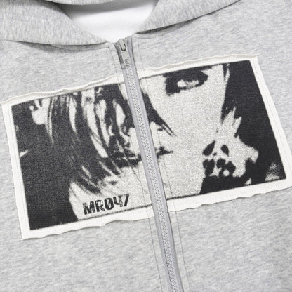 Graphic Photo Print Zip-Up Hoodie