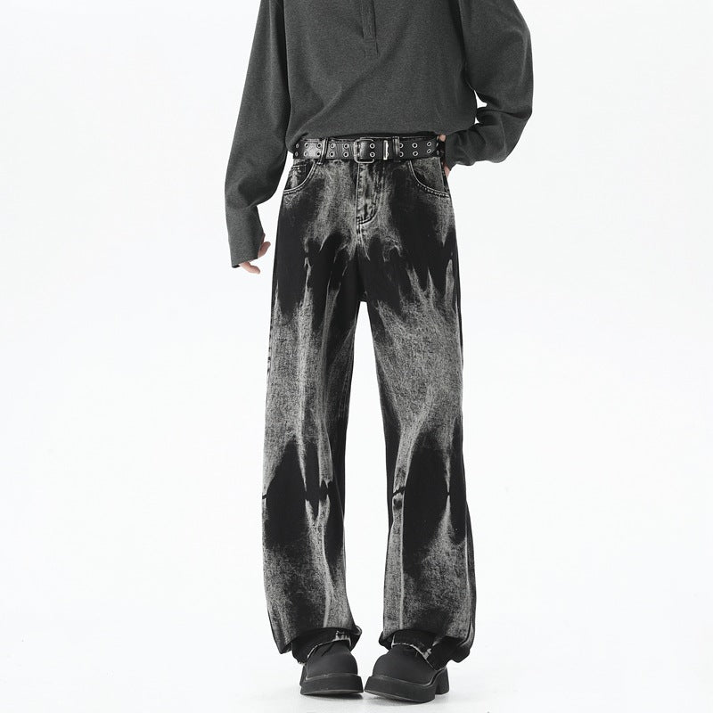 DIFFICULT BLACK WASHED STRAIGHT PANTS